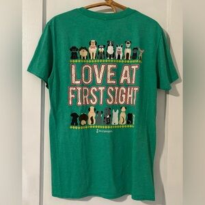 Love & Pineapples “Love at First Sight” Graphic Dog T Shirt Size M